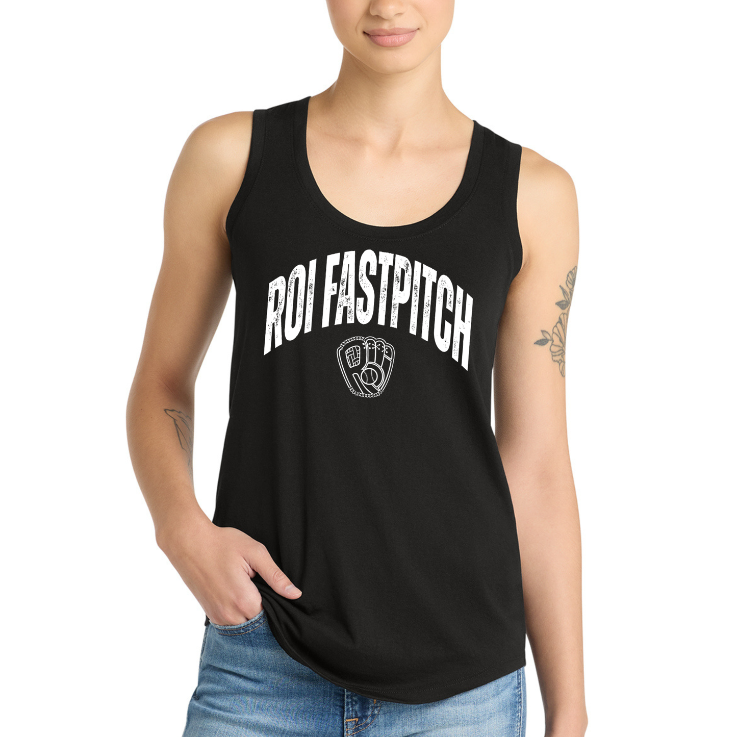 ROI Fastpitch- Distressed Tank Top