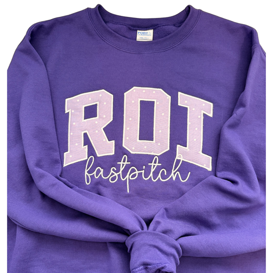 ROI Fastpitch Appliqué Embroidery Crewneck Sweatshirt