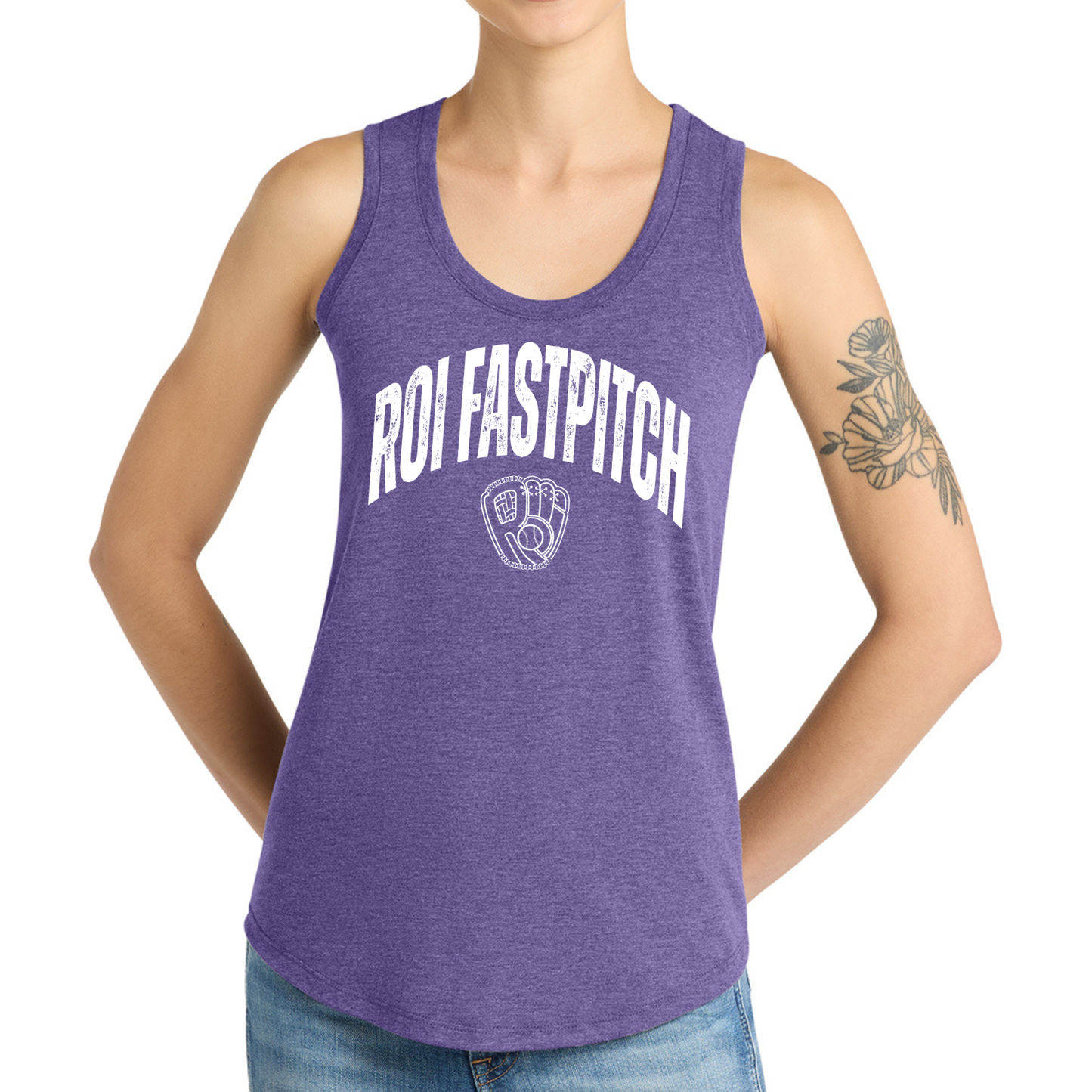 ROI Fastpitch- Distressed Tank Top